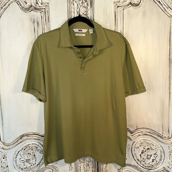 Joseph Abboud Liquid Soft 100% Cotton Cool Sage Green Short Sleeve Polo Shirt - Picture 1 of 8